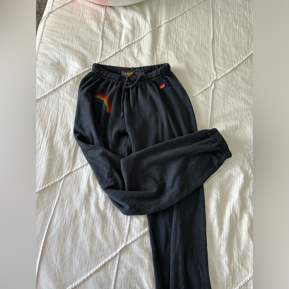 Aviator nation faded rainbow charcoal women’s sweatpants